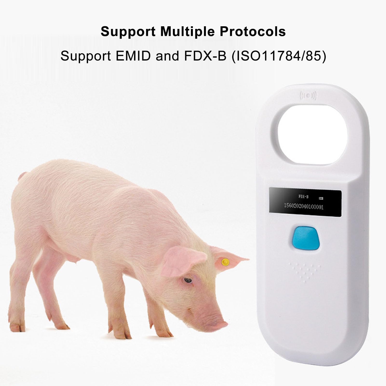 Lecteur D'étiquettes à Micropuce, Rechargeable par USB, Scanner D'étiquettes D'Animaux, Scanner D'identification de Puces pour Animaux de Compagnie, Lecteur de Puces pour Chiens,