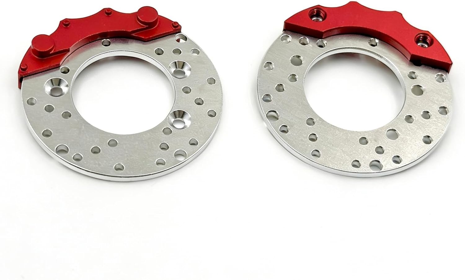 RC Brake Disc Weights with Calipers, Metal Brake Rotor Kit for 1/10 Crawlers, Stainless Steel Scale Parts (2-Pack)