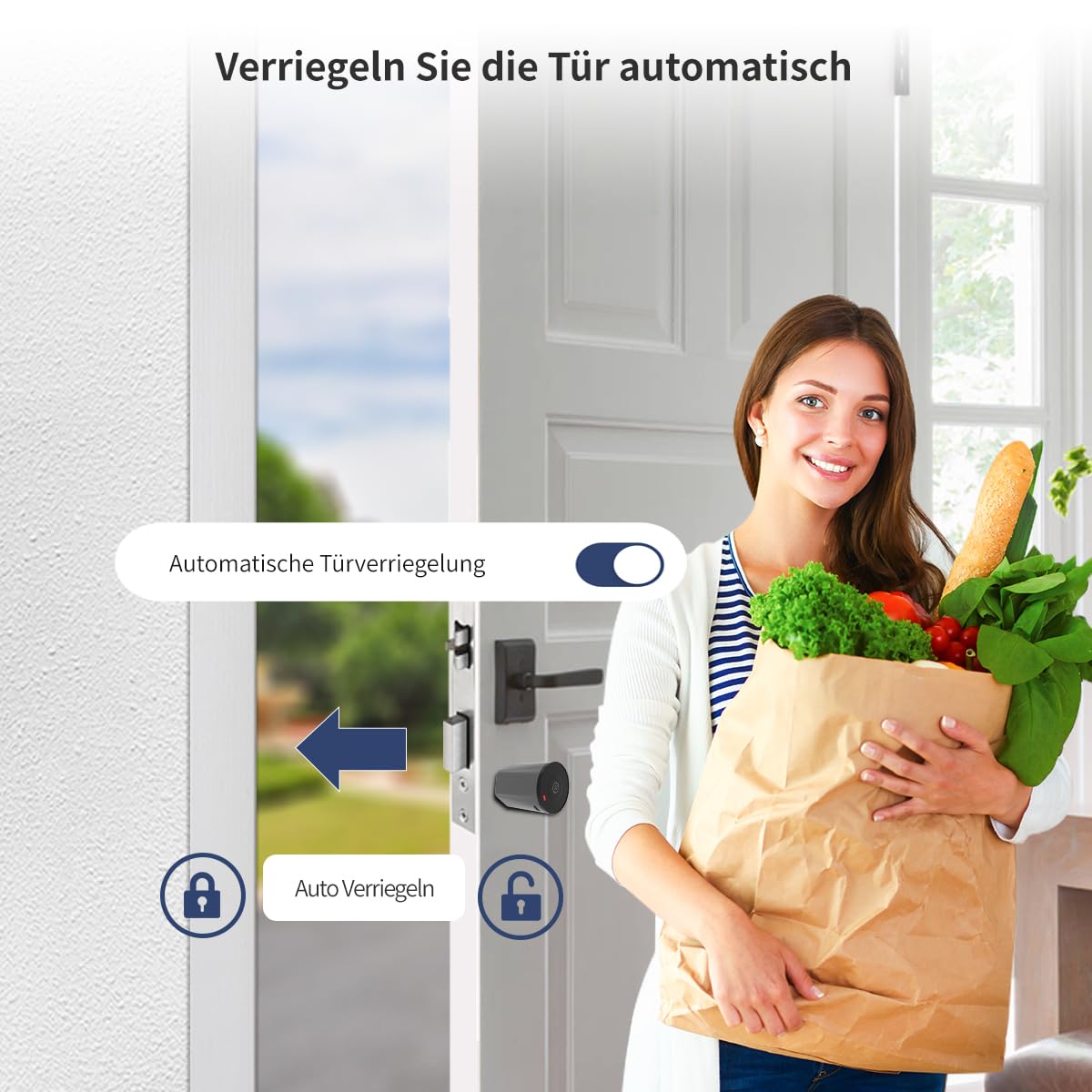 Smart Lock, cerradura electrónica para puerta con teclado, cilindro de cierre 35/35, desbloqueo de puerta mediante tarjetas NFC, código numérico, aplicación, llave, cerradura inteligente con