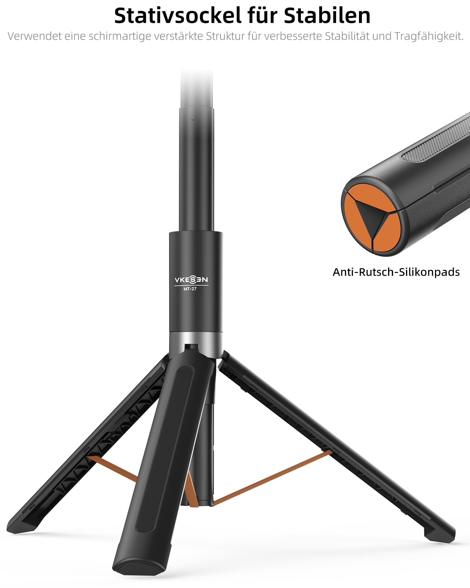Unsichtbarer Selfie-Stick Stativ für Insta360 X5/X4/GO3S, DJI Osmo 360 usw. | für Actionkamera, 28,7~147,5cm Längenverstellbar, Multifunktional, Leicht, für Vlogs, Reise, Wandern, Skifahren, Gruppenfotos