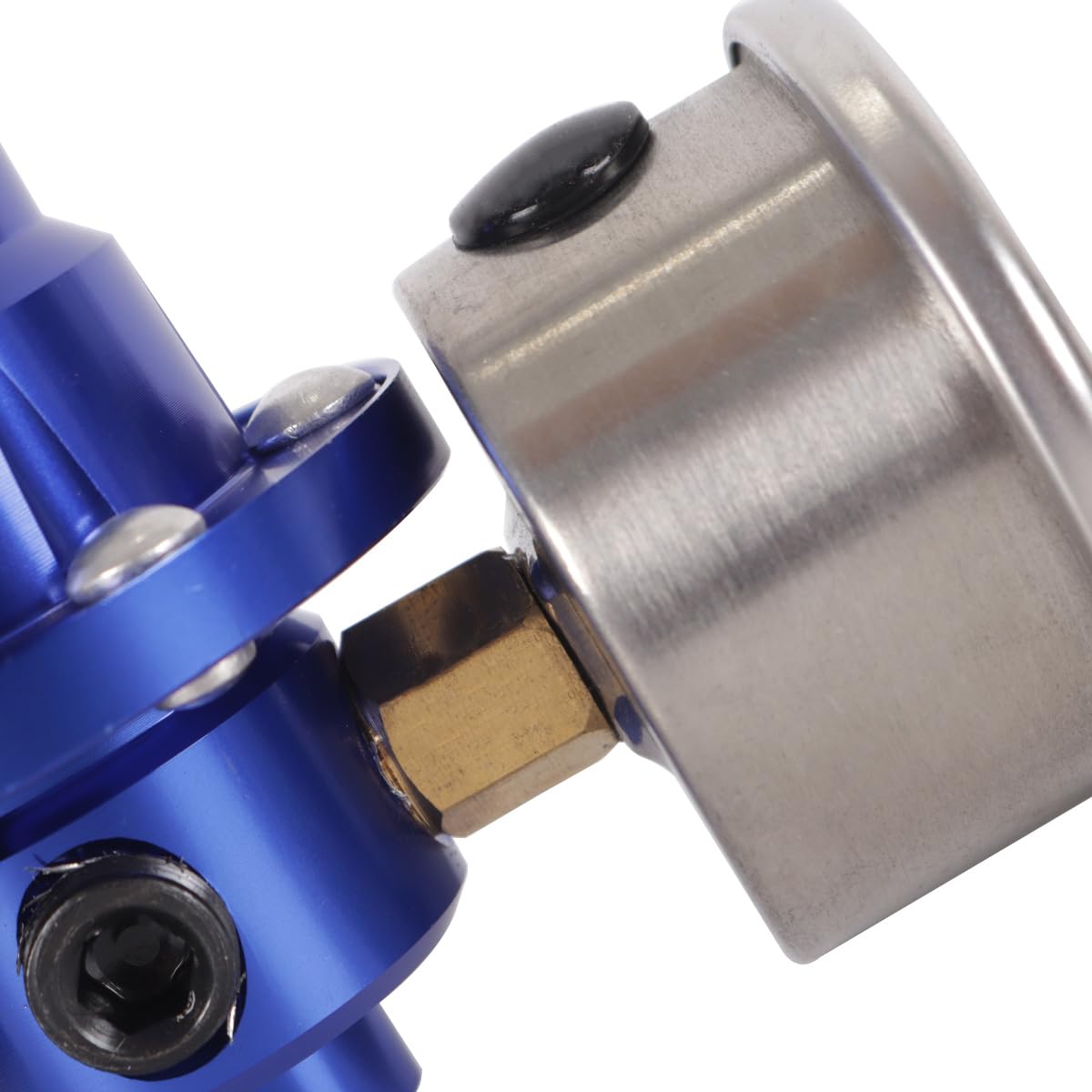 Régulateur de pression de carburant réglable, universel, en aluminium, FPR, avec manomètre, pour voiture, bleu