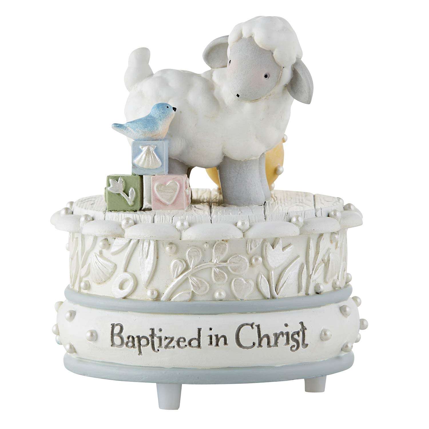 Creative Brands Faithworks - Baptized in Christ Müzikal Heykelcik, 9,5 x 10,5 cm, Kuzu - Brahms Ninni