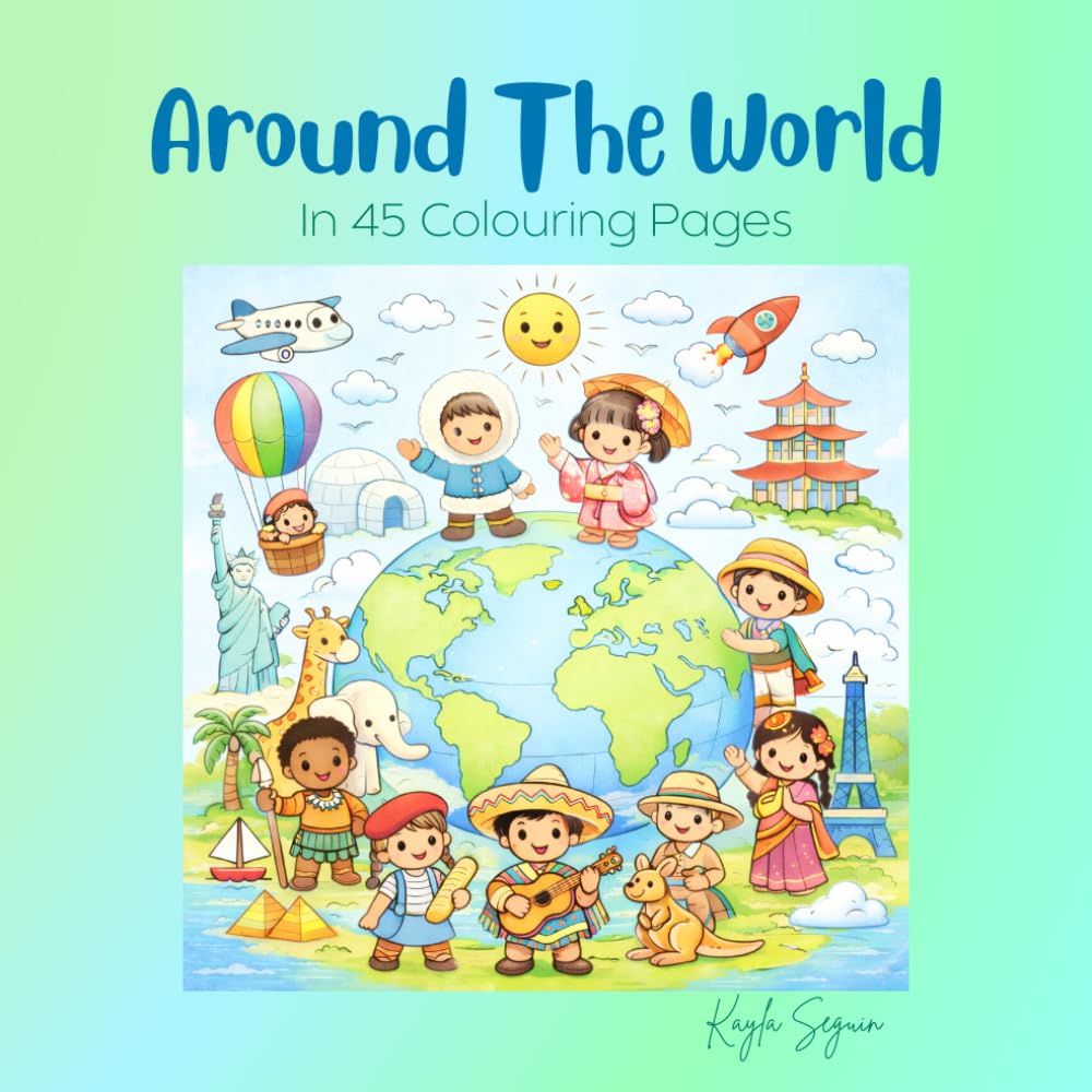 Around the World: Colouring Page