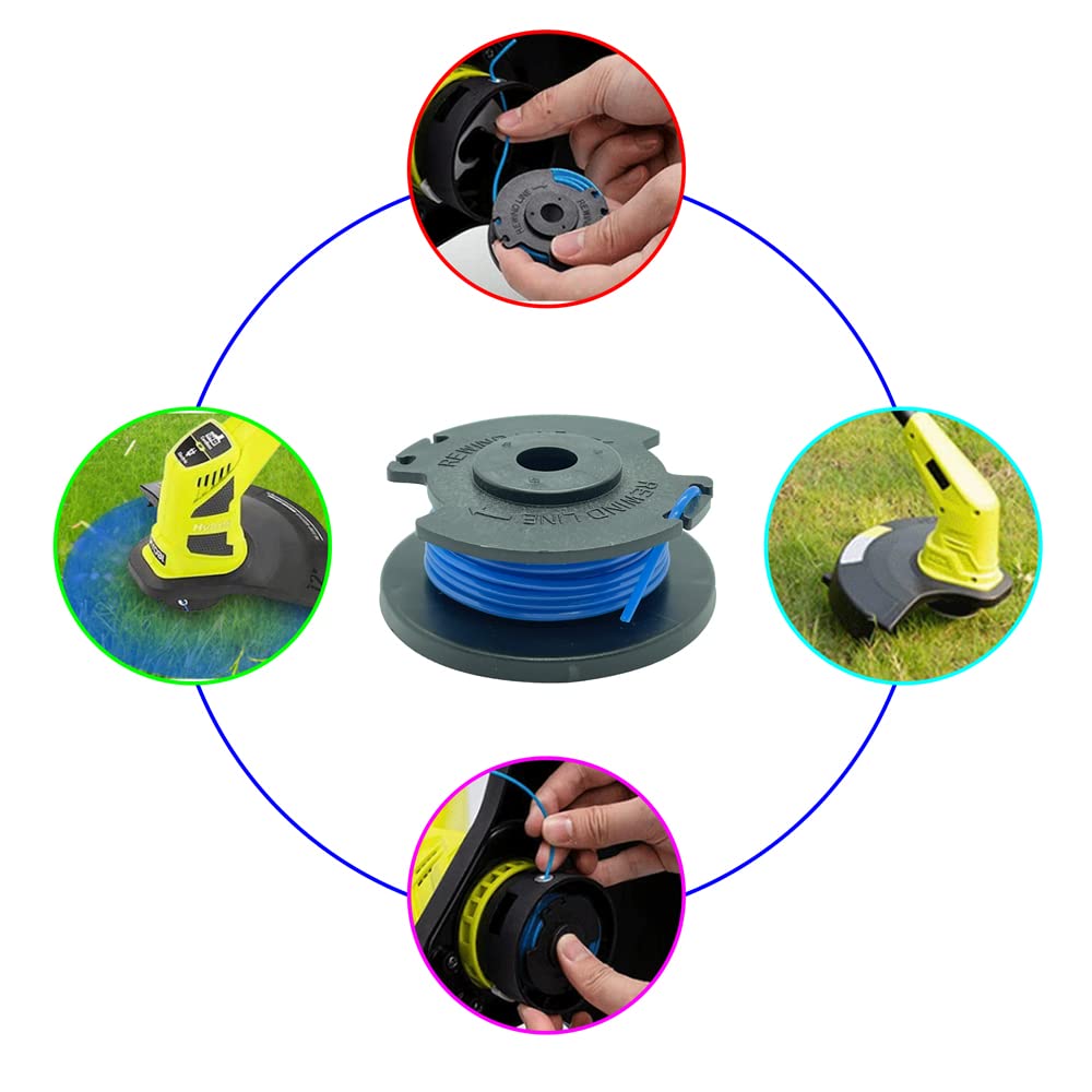 Lot De 4 Bobines De Rechange Pour Tondeuse à Gazon Ryobi One Et