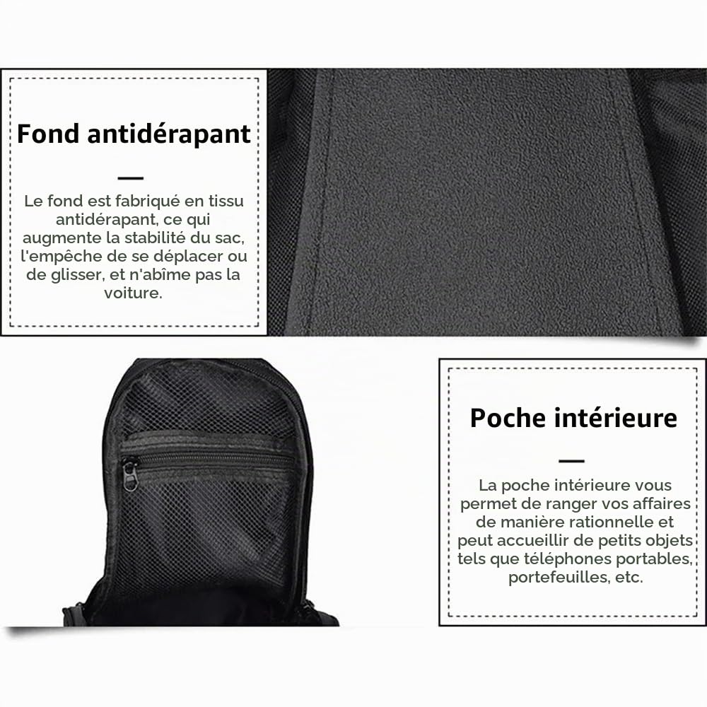 NEWFUN Sacoche Reservoir Moto, Sacoche de Moto en Oxford Noir avec Poche pour Téléphone Portable à écran Tactile, Convient à la Plupart des Motos