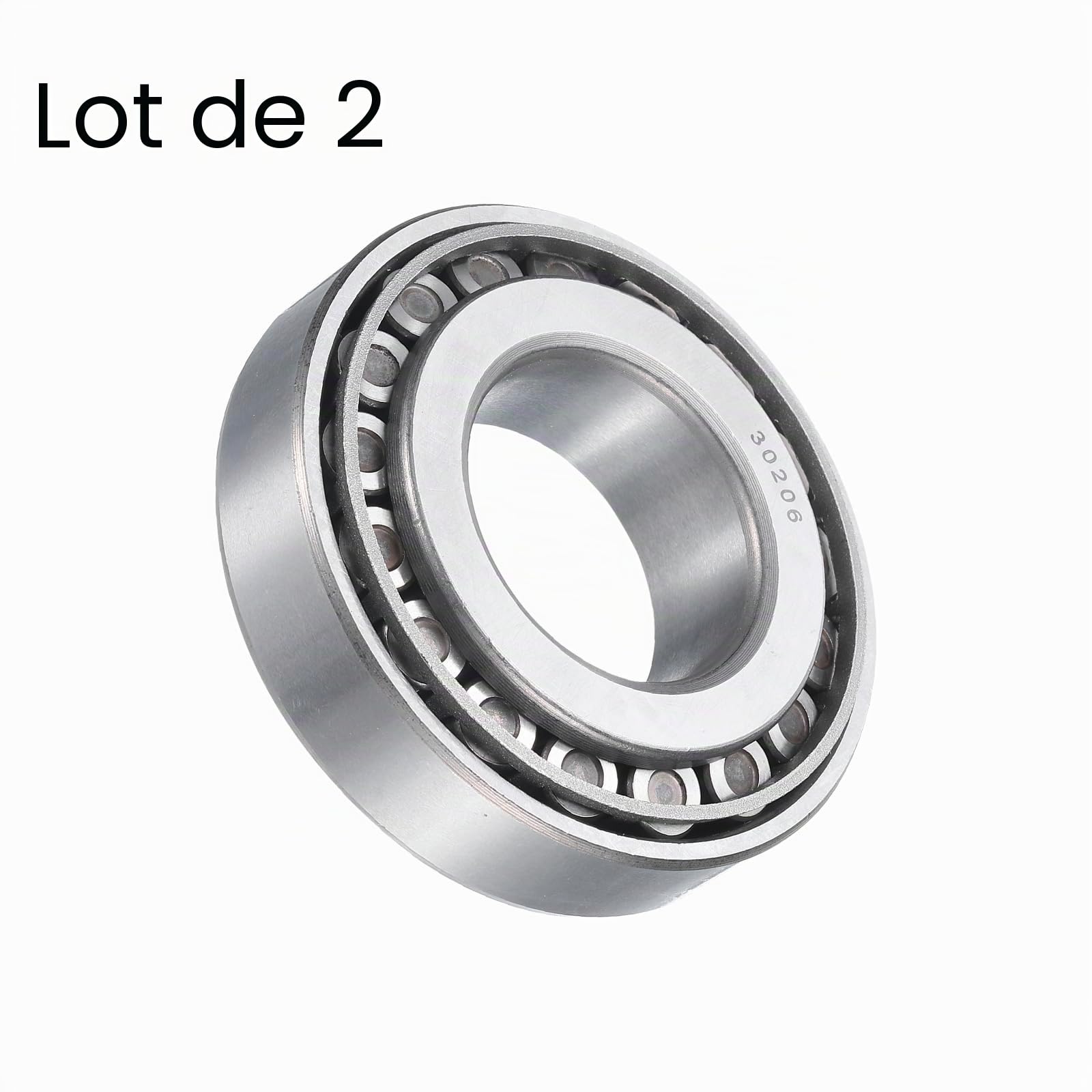 QUARKZMAN 2Pcs 30206 Roulement à Rouleaux Coniques Cône et Coupelle, Alésage de 30mm X Diamètre Extérieur de 62mm X Épaisseur de 17,5mm, Jeu de Roulements en Acier Chromé, Classe ABEC-5