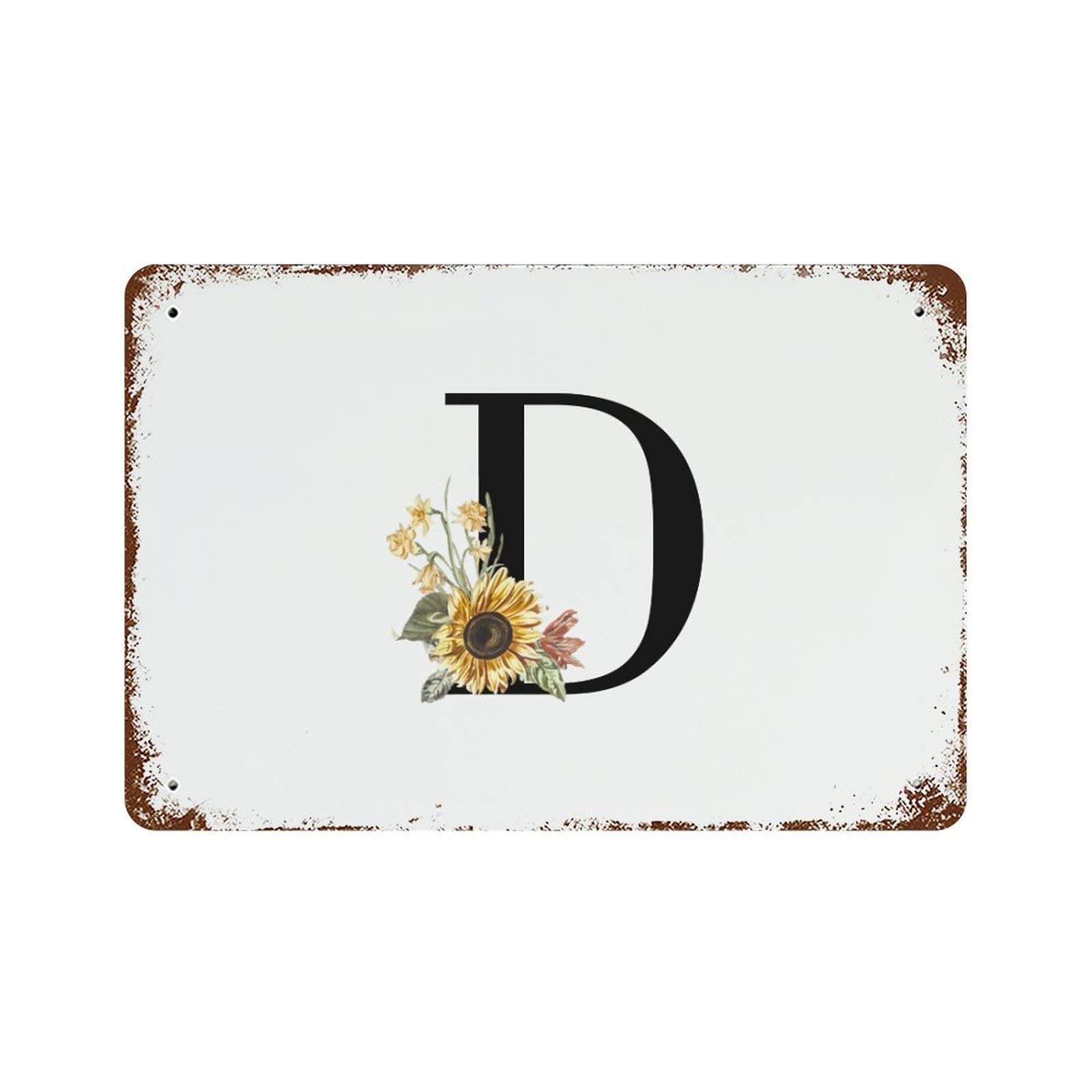 Panneau en métal tournesol vintage décoratif grand format pour plaque murale de magasin