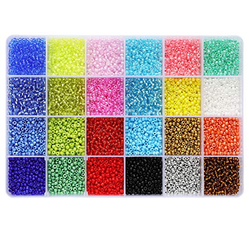 Tibaoffy Taille 8/0 Crafts Perles de rocaille en verre 3 mm Perles de poney avec boîte de...