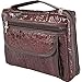 BNF Embassy Alligator Embossed Genuine Leather Bible Cover, Protects and Shelters Your Bible Keeping It Safe and Offers Additional Storage, Burgundy