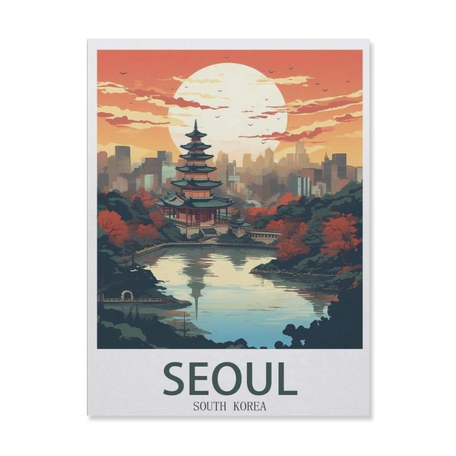 Funny Metal Tin Sign Wall Decor，Seoul South Korea，Tin Sign for Office/Home/Classroom Bathroom Decor Gifts Best Farmhouse Decor Gift Ideas for Friends(30x40cm）12x16 inch-EG49