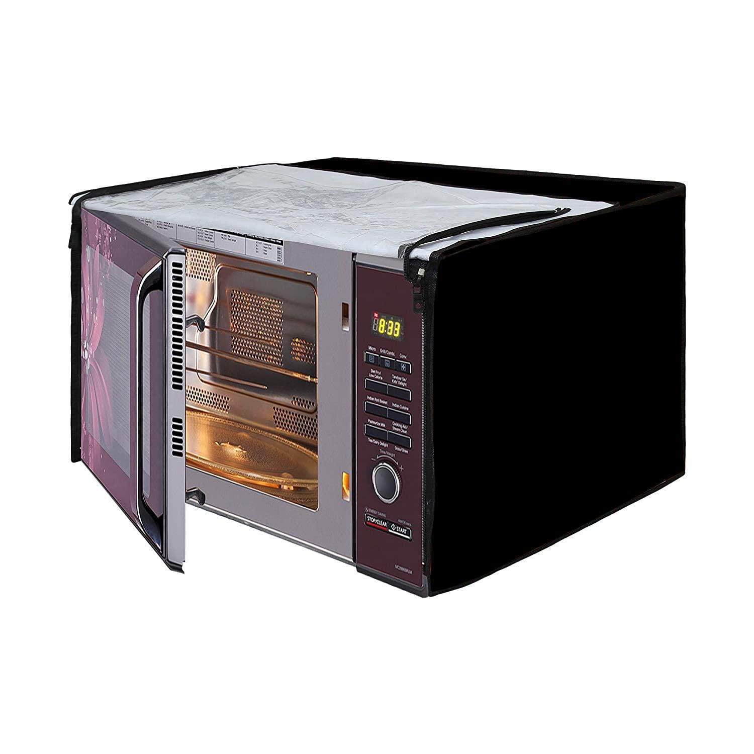 Microwave Oven Cover for LG 21 Litre Convection Waterproof & Dustproof PVC | Heat Resistant, Stainproof & Washable | Decorative Kitchen Appliance Cover (49 cm X 43 cm X 29 cm) pr44