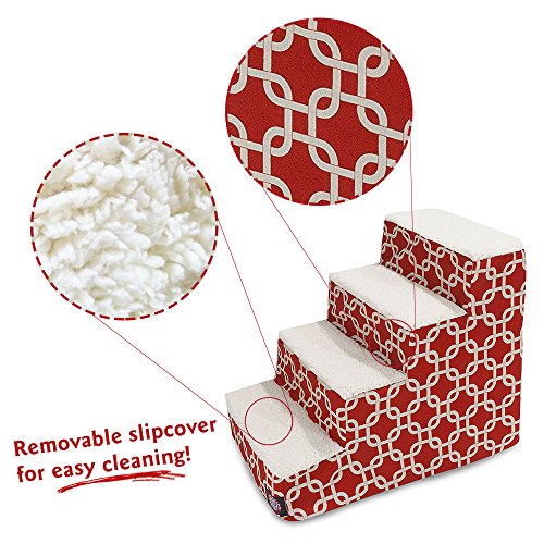 4 Step Portable Pet Stairs By Majestic Pet Products Red Links Steps For Cats And Dogs #TOP2
