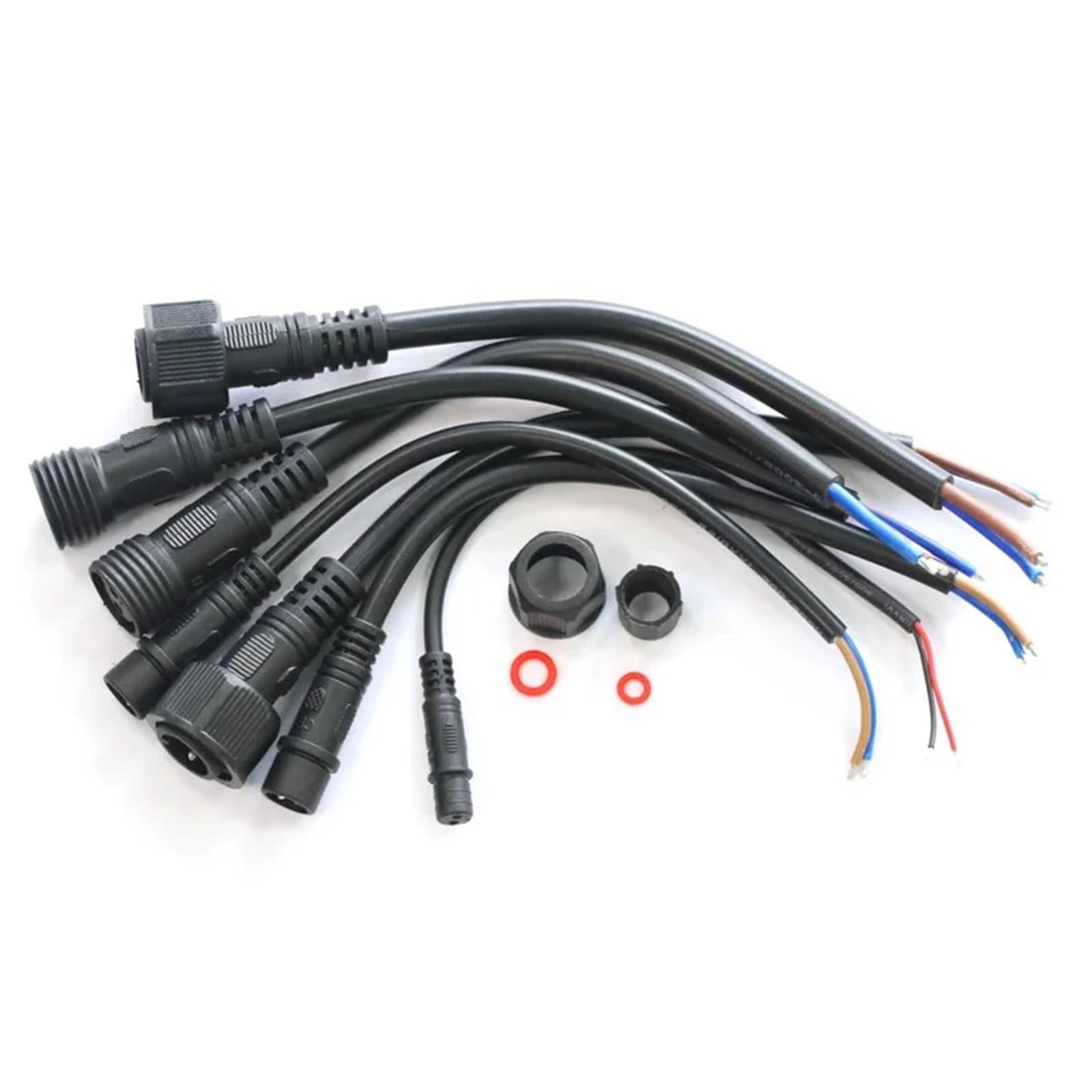 5/20 sztuk M16 wodoszczelny 2 3 4 5 pin IP65 kabel drut do taśm LED męski i żeński Jack 22 mm nakrętka wtyczka 20 cm średnica zewnętrzna 6 mm (męski żeński, 20 szt. 2P)