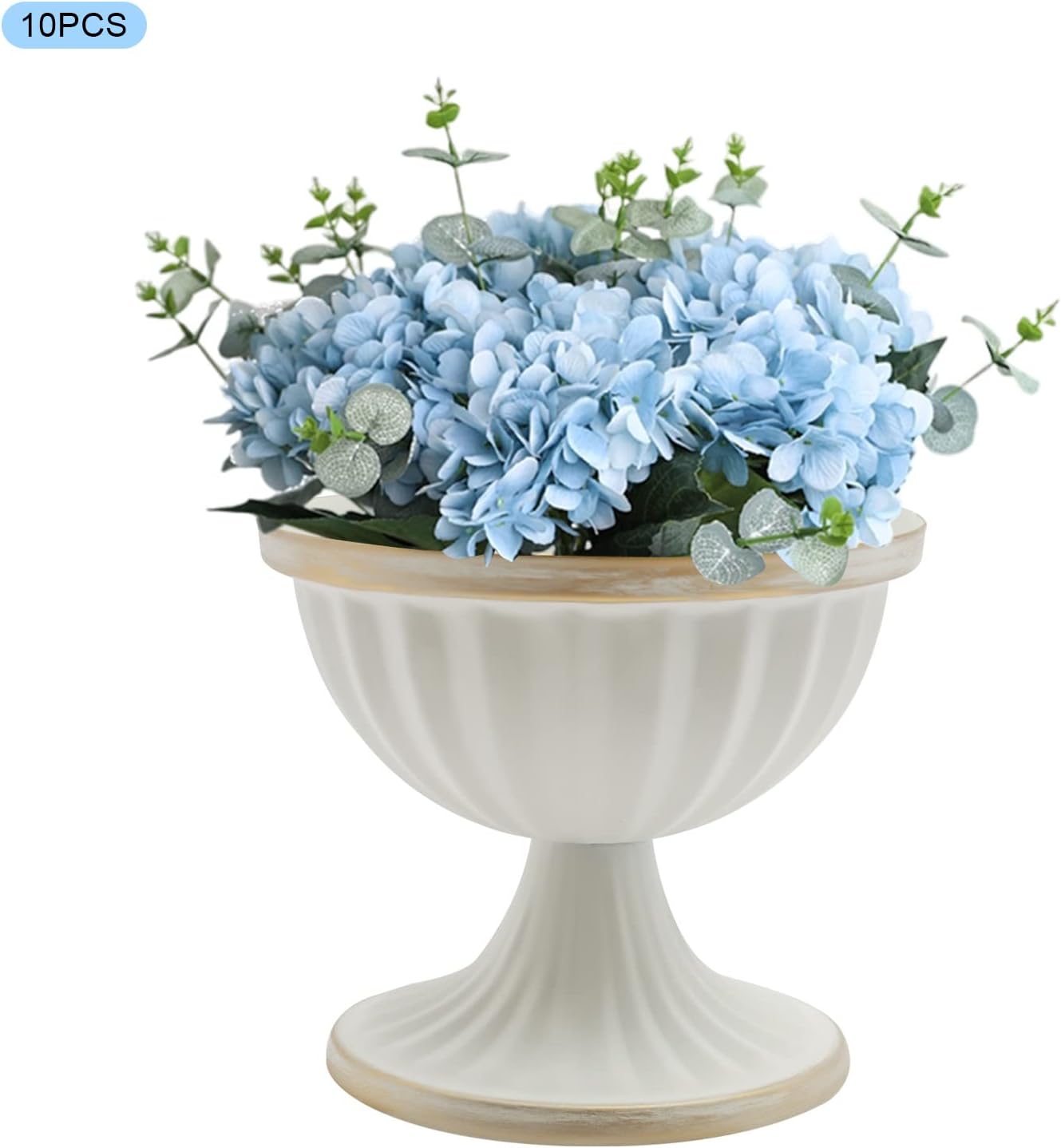 10PCS Vase Metal Wedding Flower Vase, Mini White Golden Flower Arrangements Pots for Centerpiece Table Decorations, Indoor Decor for Home Wedding Party Farmhouse