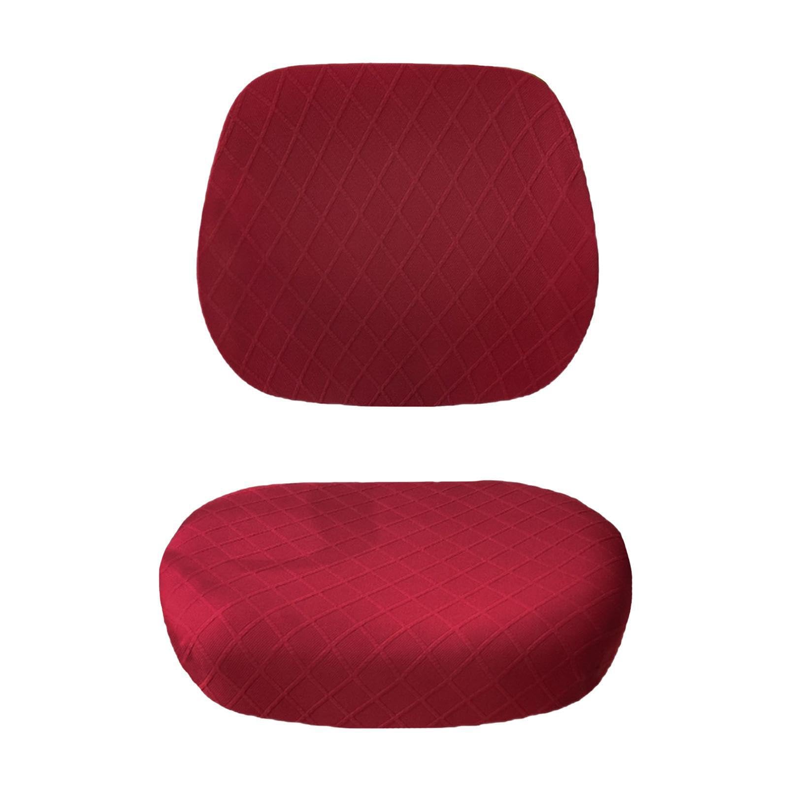 ALCXAZS Elegant Stretchable Seat Cover Slipcovers Offers Fit For Any Desk Chair Providing Stylish Scratches Desk Chair Seat Cover Office Cushion, wine Red