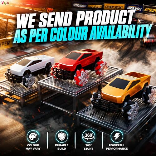 Image of VikriDA RC 4x4 Drift Smoke Car Toy | 1:14 Scale 2.4Ghz Remote Control Sports Racing Car 360 Rotation,Lights Music Spin Stunt Remote Control Cars.