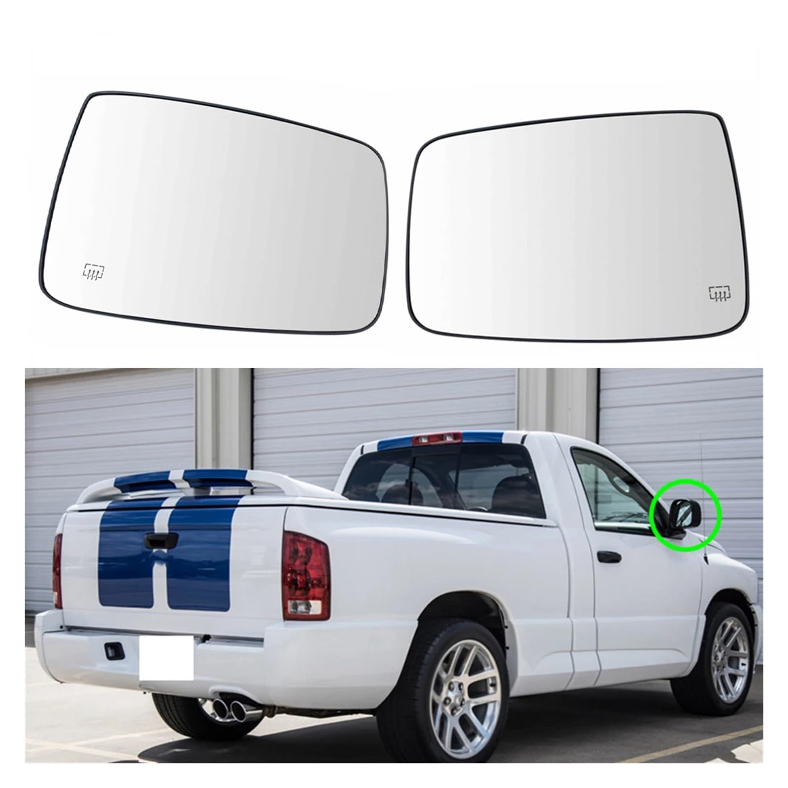 Auto Zijspiegel Glas Voor Dodge Voor Ram 1500 2500 2019-2022 Links