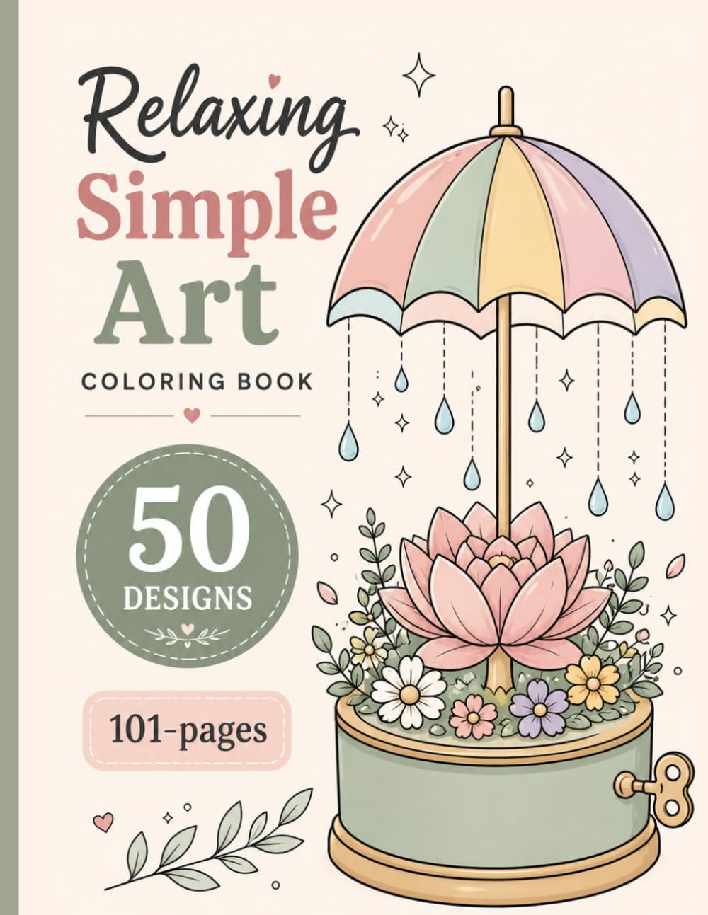 Relaxing Simple Art Coloring Book-stress relief: Coloring Book