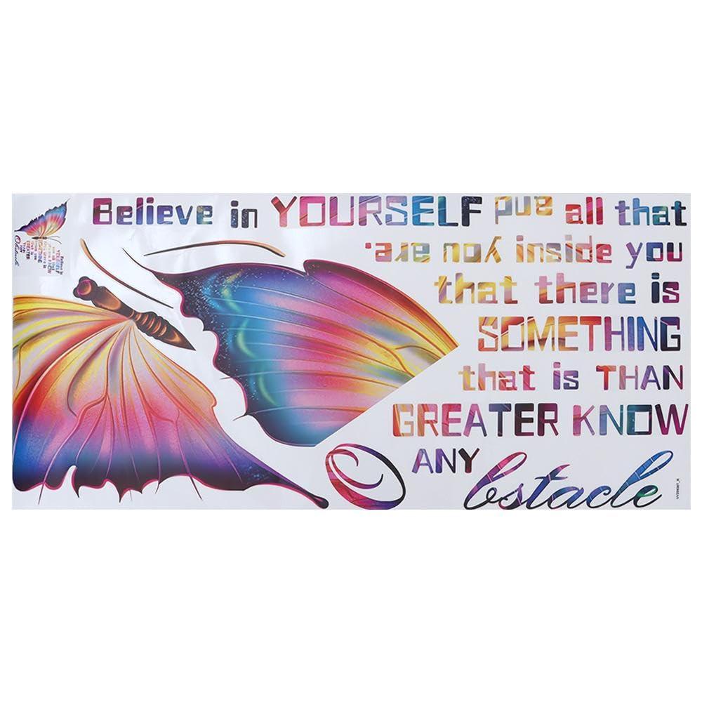 Upluckey Inspirational Butterfly Wall Decals Stickers Positive Saying Wall Decalsfor Home Bedroom Nursery Kitchen Bathroom Decoration