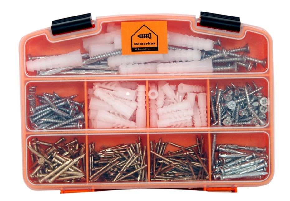 Netzerkoz 335 Pieces Wood Screws Concrete Nails and Dowels Set, 90 Pieces Phillips Wood Screws, 220 Pieces Concrete Nails - Image 4
