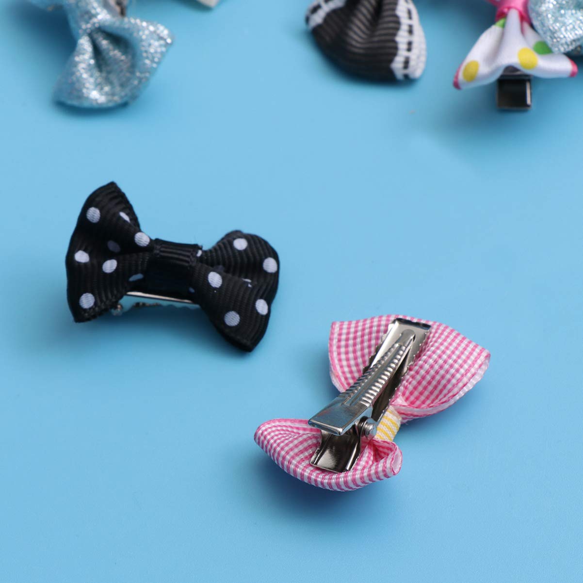 60 Pcs Bowknot Alligator Pet Dog Hair Clips - Mixed Style Grooming Accessories for Dogs Puppies, Cats - Assorted Colors - Image 4