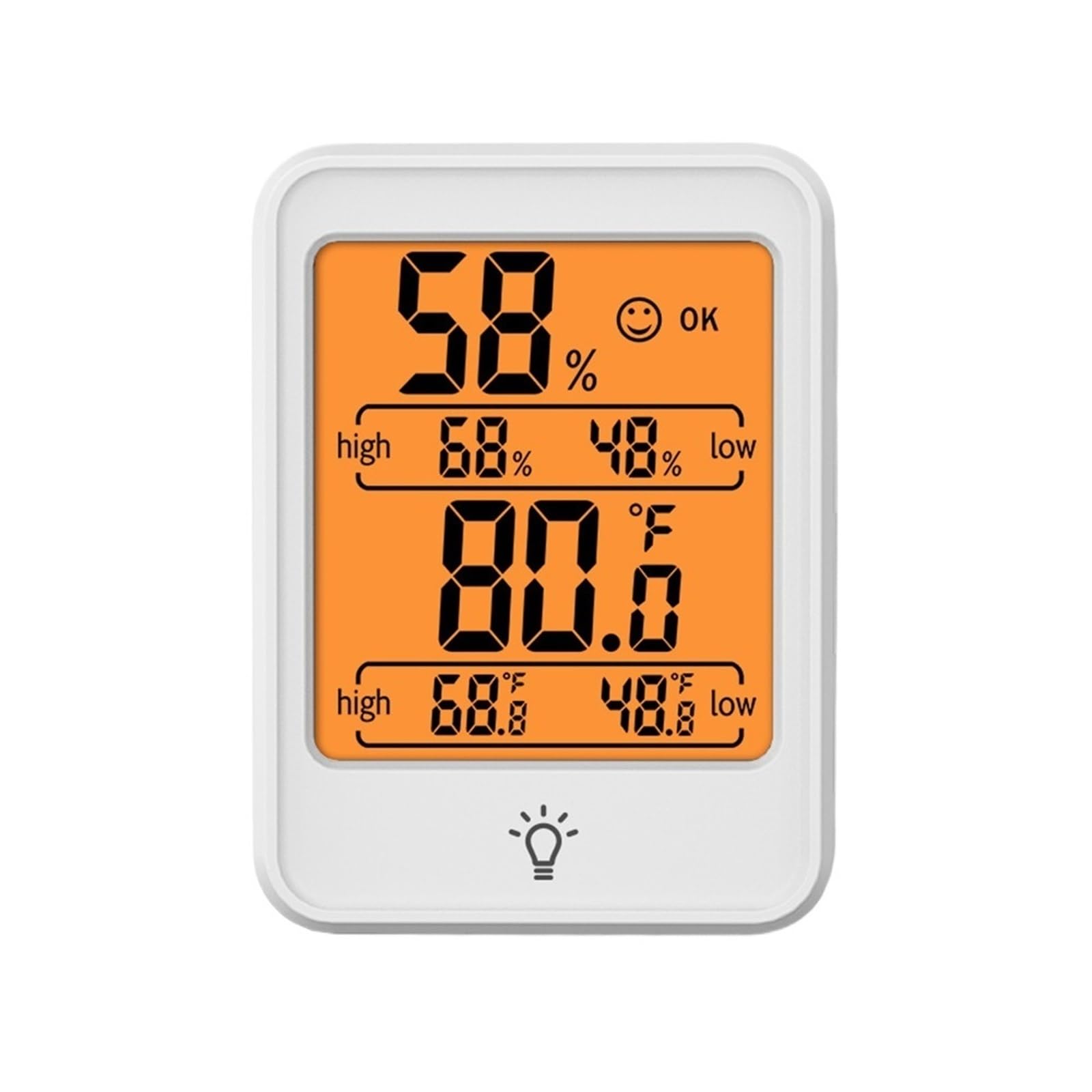 MC40/MC41 Termometro igrometro digitale for interni, retroilluminazione, misuratore di temperatura e umidità, sensore di misurazione, stazione meteorologica(Silver)