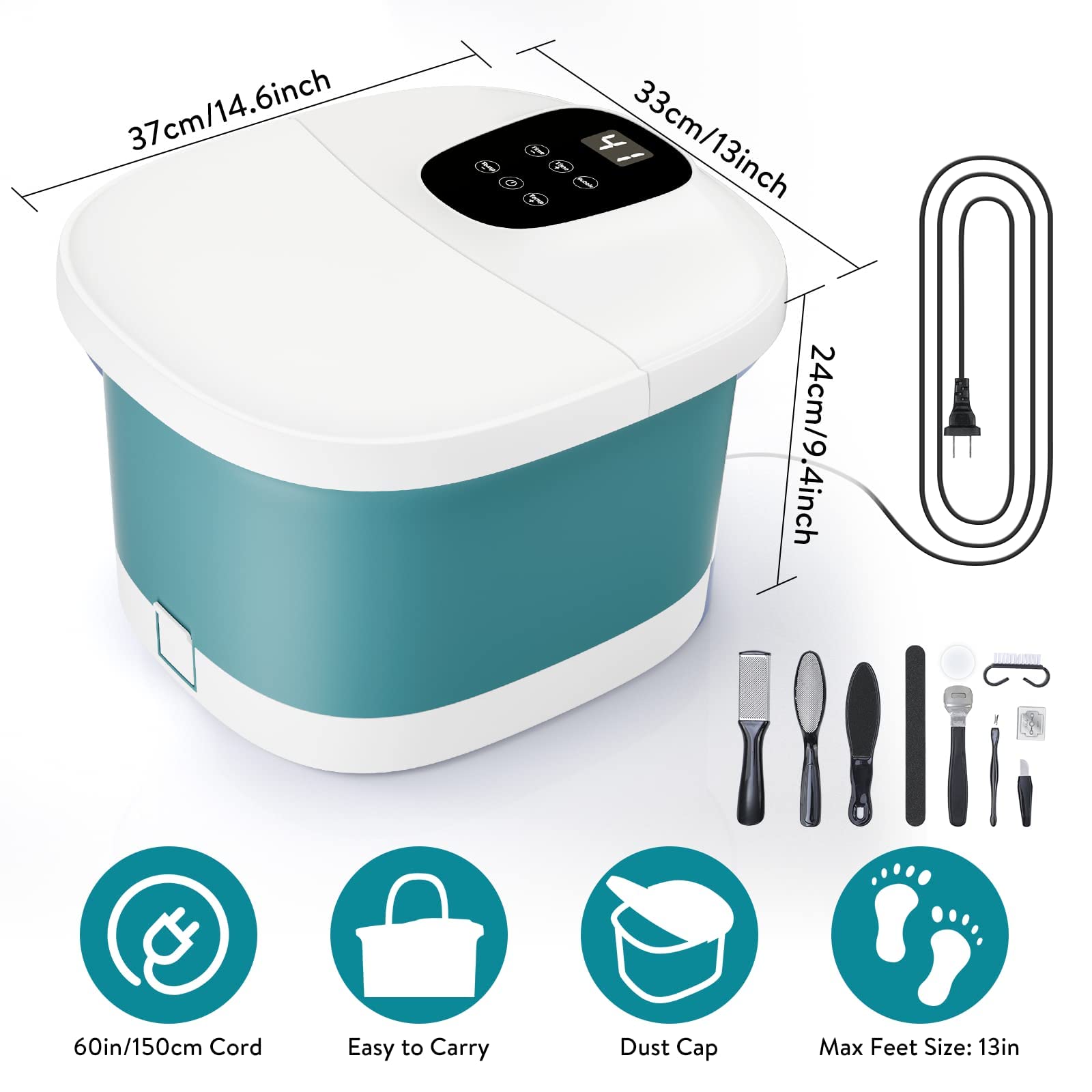 Foot Spa/Bath, Foot Bath with Heat and Massage to Swollen Feet, Time