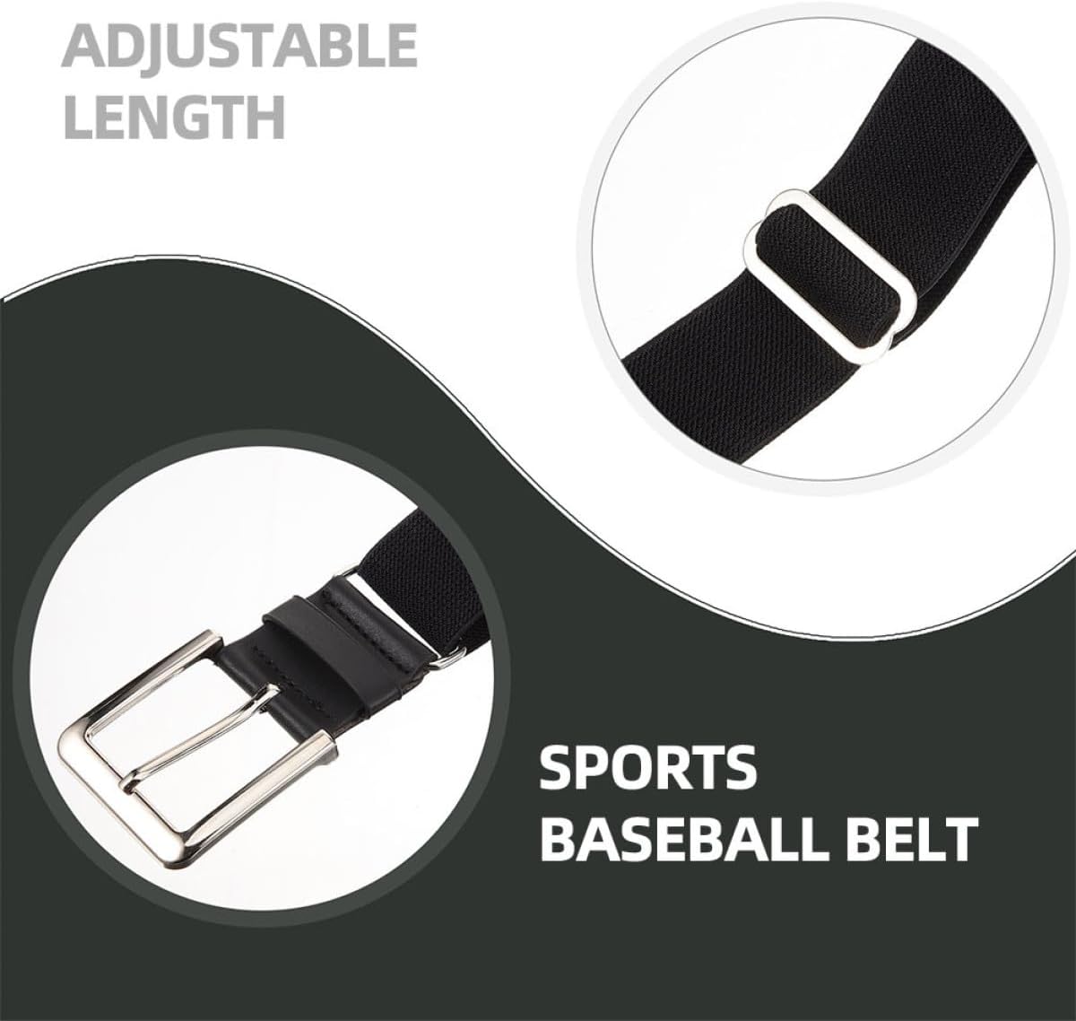 2pcs Adjustable Baseball Belt for Men Women Teens, Elastic Softball Protective Belt, Stretch Sports Waistband for Outdoor Team Sports