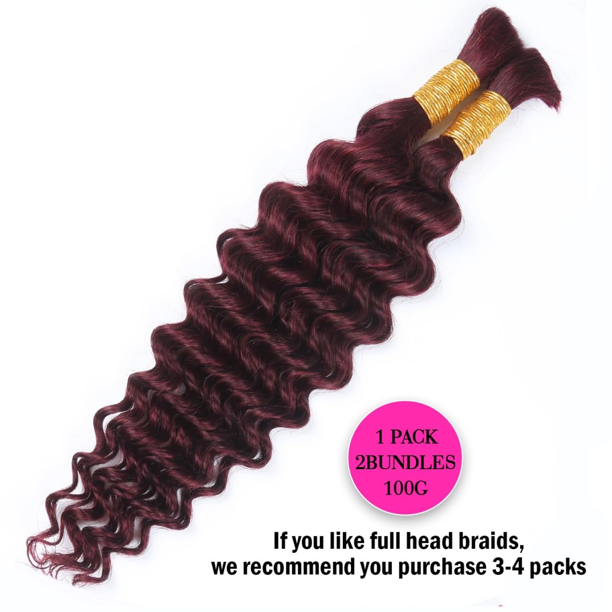 Unipearl Deep Curly Bulk Human Hair for Braiding 100g 2 Bundles 14 Inch Boho Braids Hair Extensions - Image 2