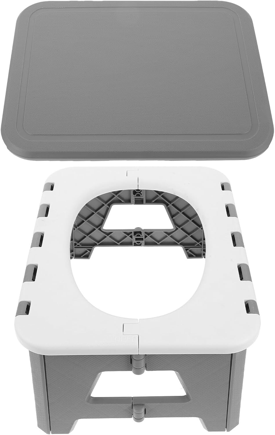 BESTonZON Portable Folding Toilet Chair for Adults, Collapsible Camping Potty with Odor-resistant Design, Compact Gray Travel Toilet for Car, Outdoor Emergency and Hiking Use