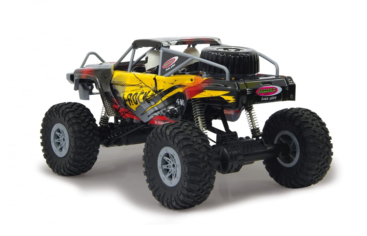 Jamara 410113 - J-Rock Crawler 4WD 1:10 Li-Ion 2,4GHz – Multigiocatore, 2 Motori, Anti-distorsione, Telaio ammortizzato, pneumatici in gomma