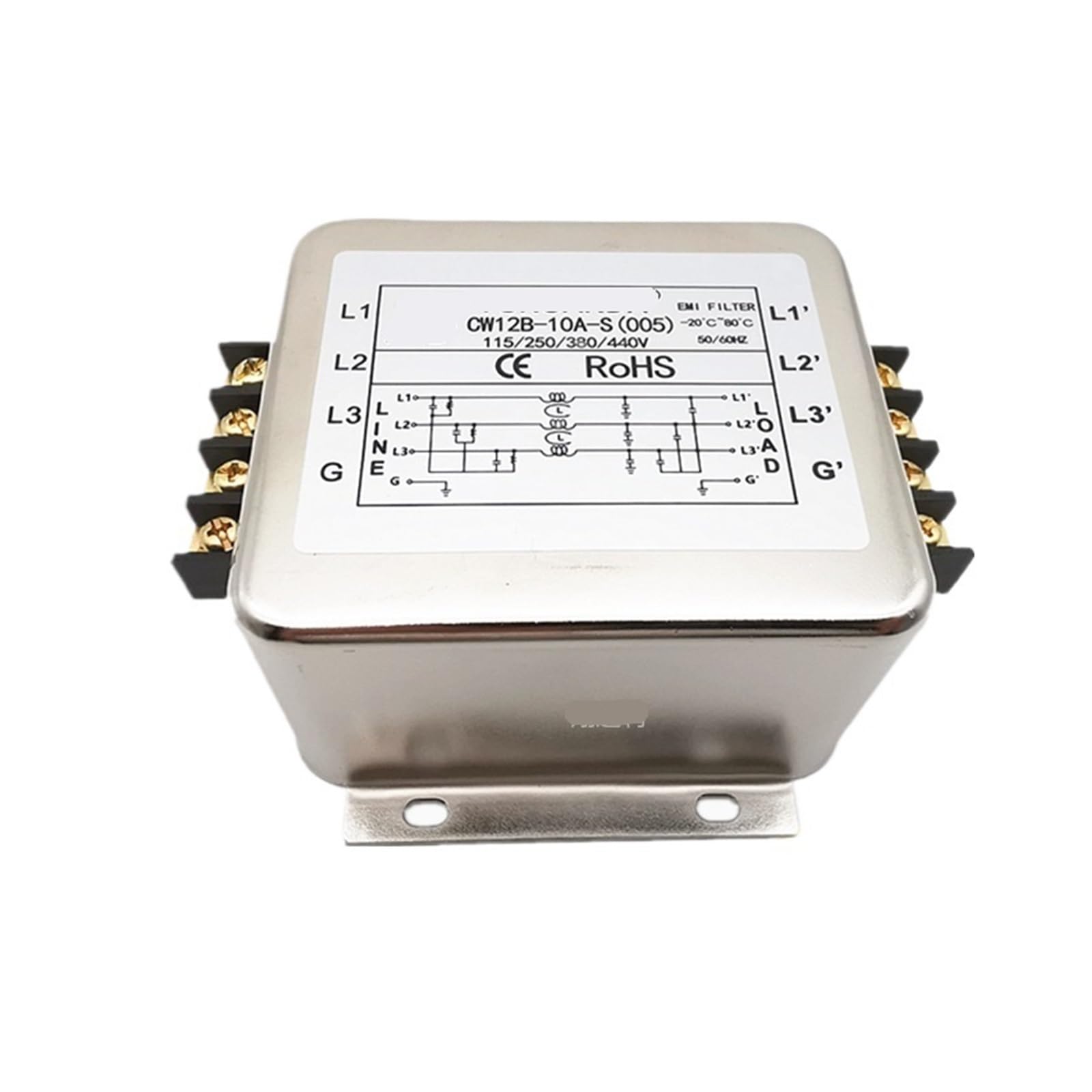 Filtre triphasé 380V10A résout les pannes réseau CW12B-10A-S - 2