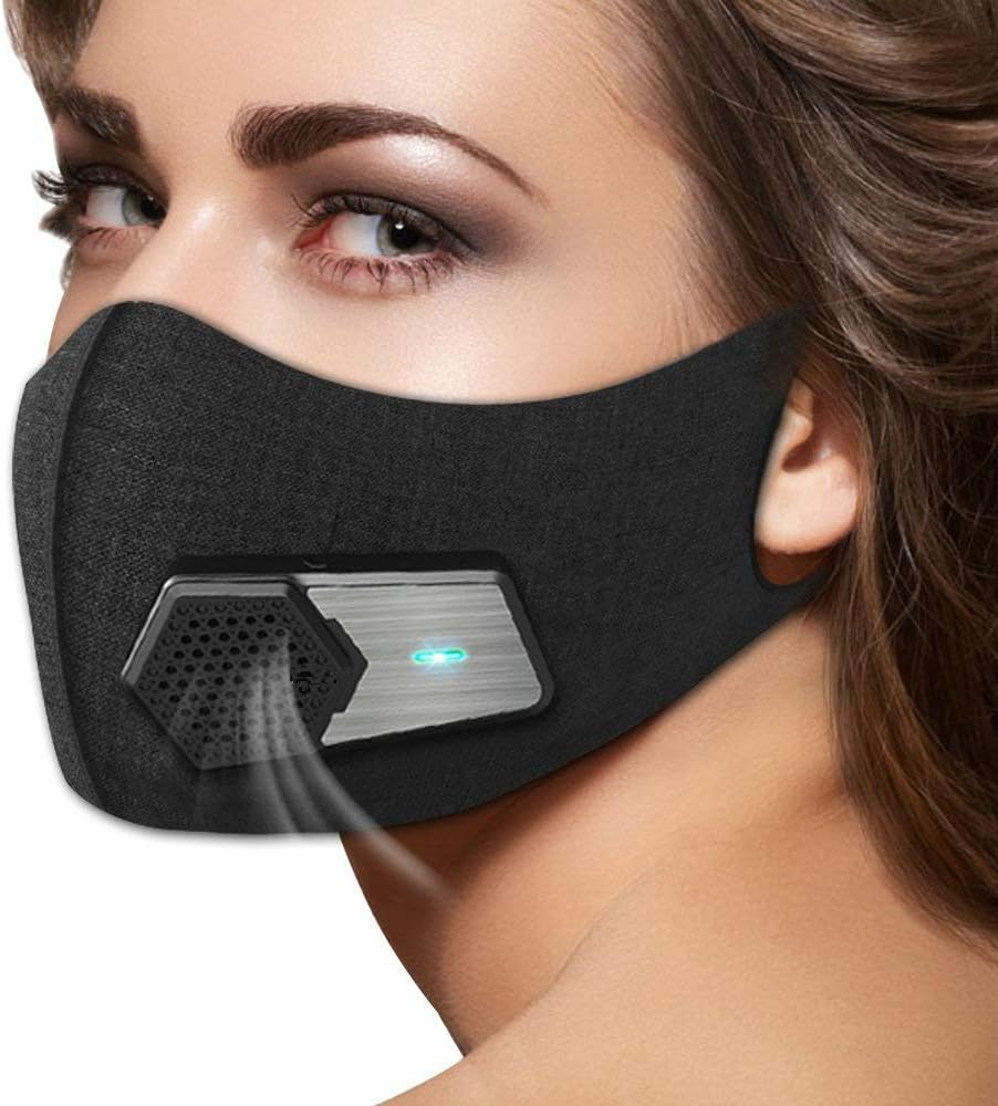 Dust Mask Electric, BETOWEY N95 Mask Washable Anti Pollution Respirator Masks with HEPA Filter for Sport, Cycling, Running, Travel, Asbestos, Pollen, Allergy, PM2.5, Fumes, Cleaning Black