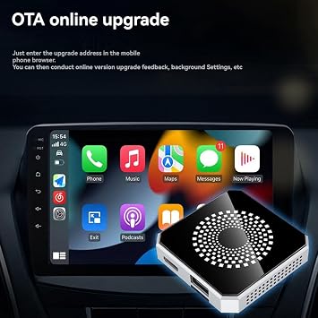 Wireless Carplay to Android AI Box, Carplay/Android Auto to Android 13, Support Split Screen Interaction by HD Port A