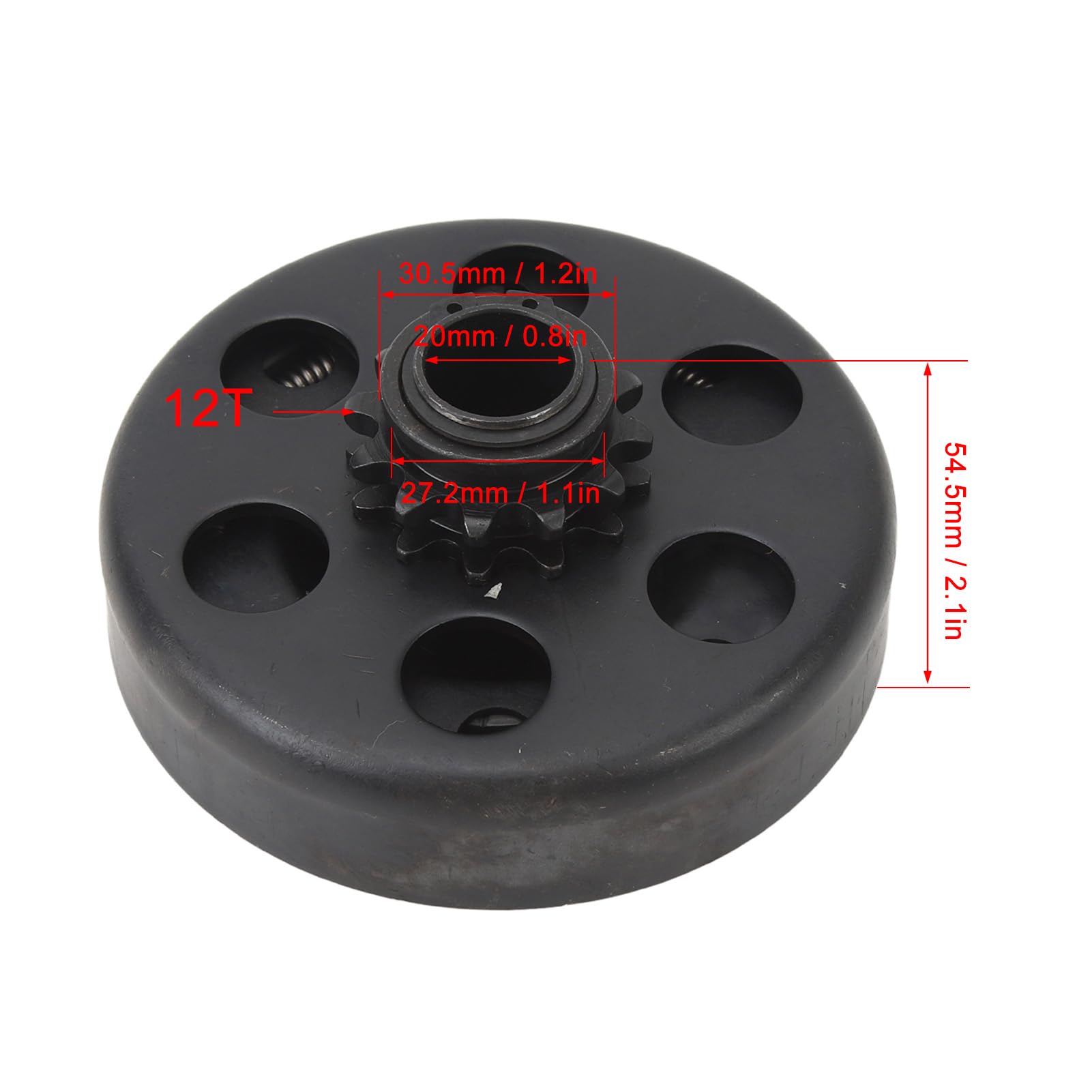 Go-Kart-Kupplung, 12T Go-Kart-Kupplung, Robuste, Hochhärteempfindliche Motor-Fliehkraftkupplung für ATV-Mini-Fahrräder (20MM)