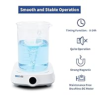 Vista 4 de ONiLAB Agitador magnético de 7 pulgadas con 8 piezas de barra de agitación y recuperador de barra de agitación, mezclador magnético, capacidad