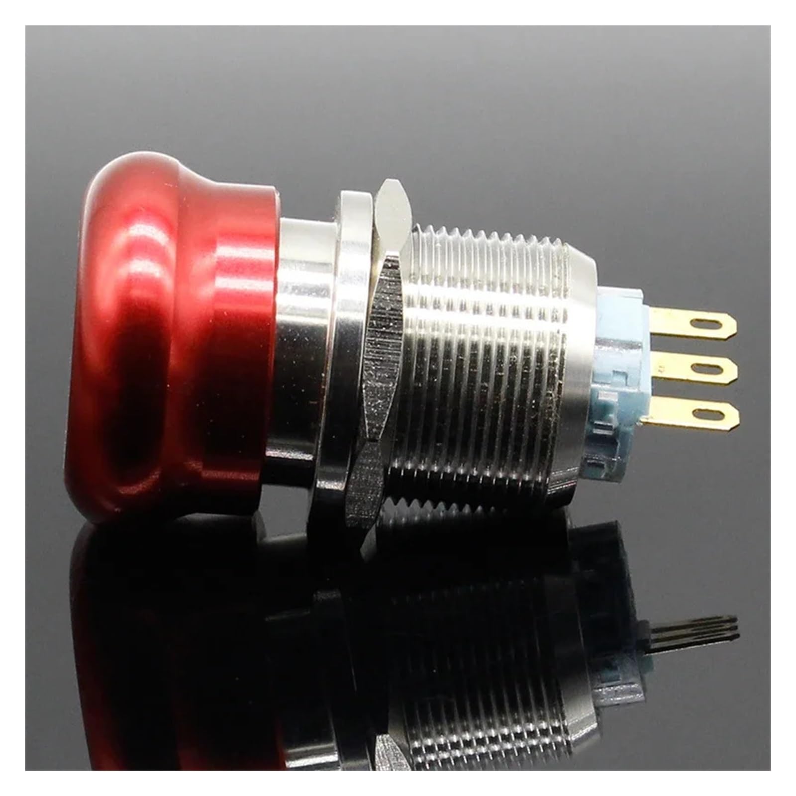 AARTERZZA Emergency Stop Switch 1pc 22mm Waterproof Stainless Steel Waterproof Metal Latching Emergency Stop Push Button Switch Button Switch
