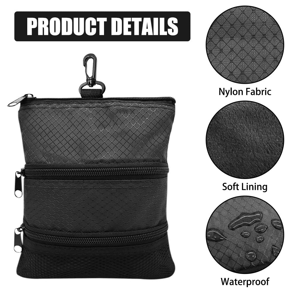DONGKER Tasca Golf,Borsa Pallina da Golf con Chiusura Cerniera e Gancio per Ingranaggi per Esterni