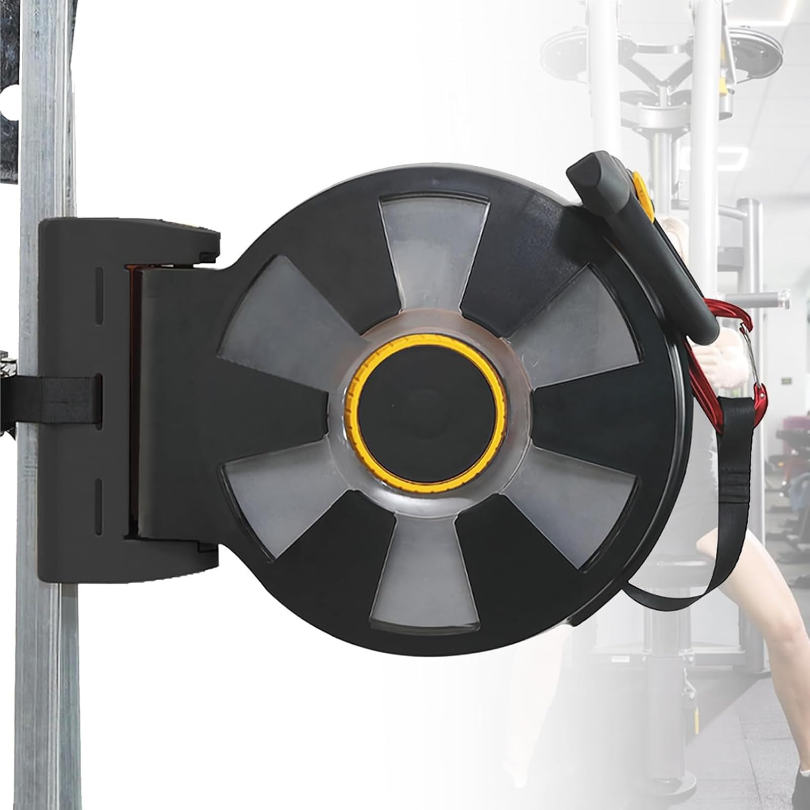 Wandmontierte Fitness-Station mit Schwungrad und Roulette, für Fitnessstudio, Zuhause, Büro