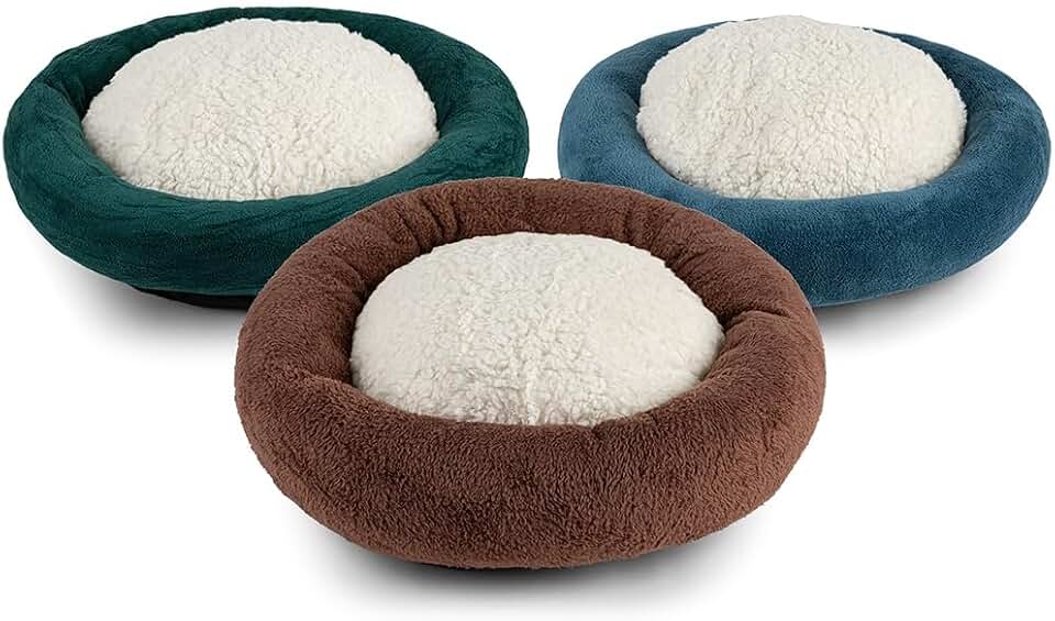 Caminha Pet Formato Nuvem Redonda em Pelúcia Ultra Macia, Cama Aconchegante para Cães e Gatos com Enchimento de Fibra Alta Densidade, Manta Suave para Descanso Animal (Macho)