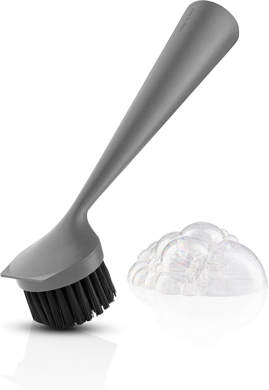 EVA SOLO | Dishbrush Nylon | Robust Washing-up Brush with a Practical & Effective Kitchen Scrubber Edge | Multipurpose Cleaning Brush | Danish Design, Functionality & Quality | Elephant Gray