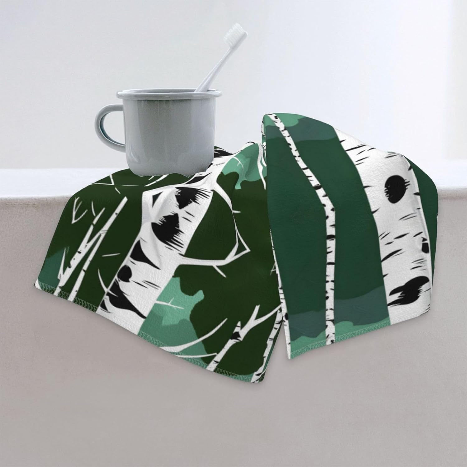 Birch Trees Print Hand Towels for Kitchen, Decorative Bathroom Towels Decor Farmhouse Cute for Men Women Gifts