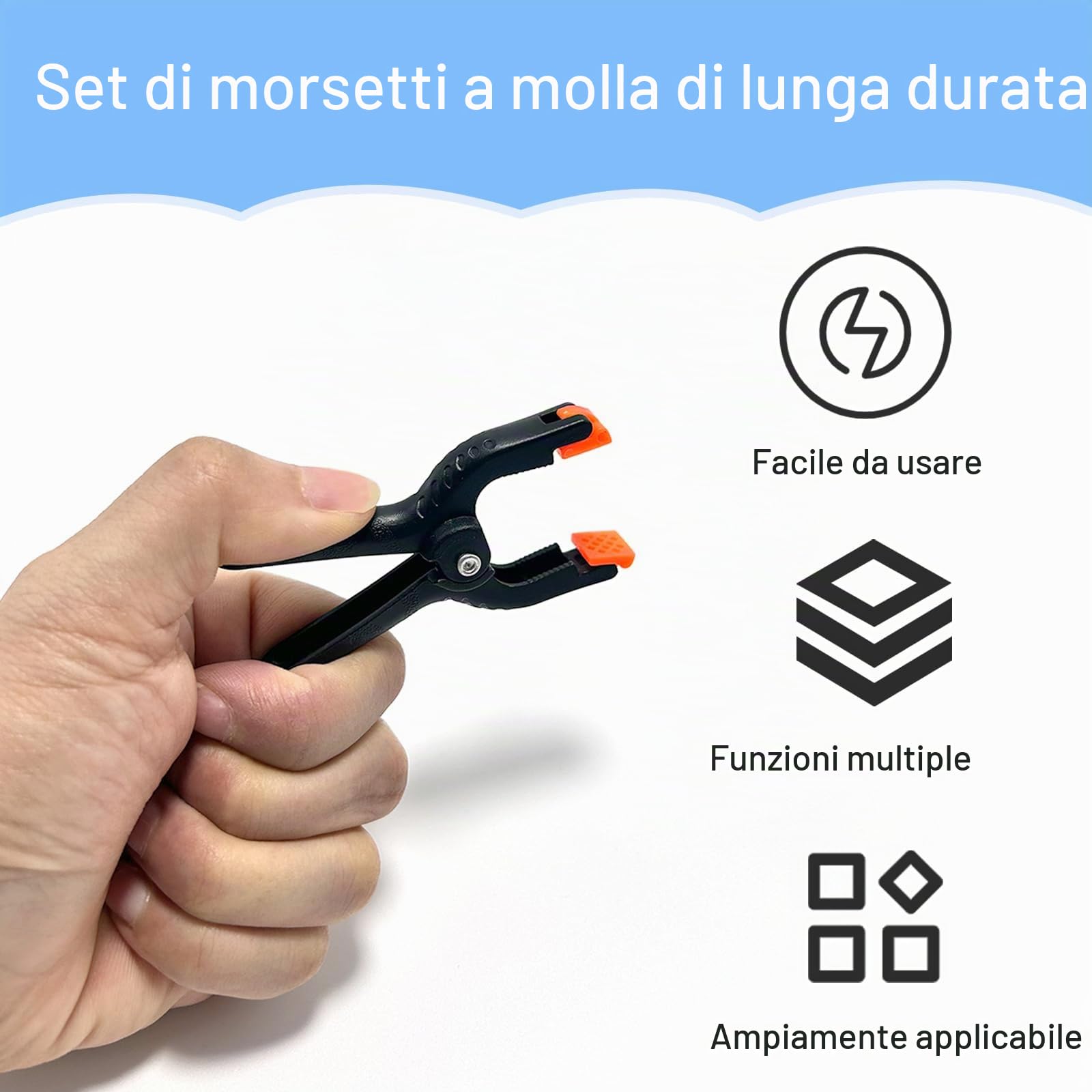 Gentpovth 20 pezzi 2" 70 mm morsetti a molla, Mini Morsetti da Falegname, Morsetti a Molla in Plastica, Morsetto di Tensione per Sfondo Fotografico, Morsetti da Falegname con ganascia mobile