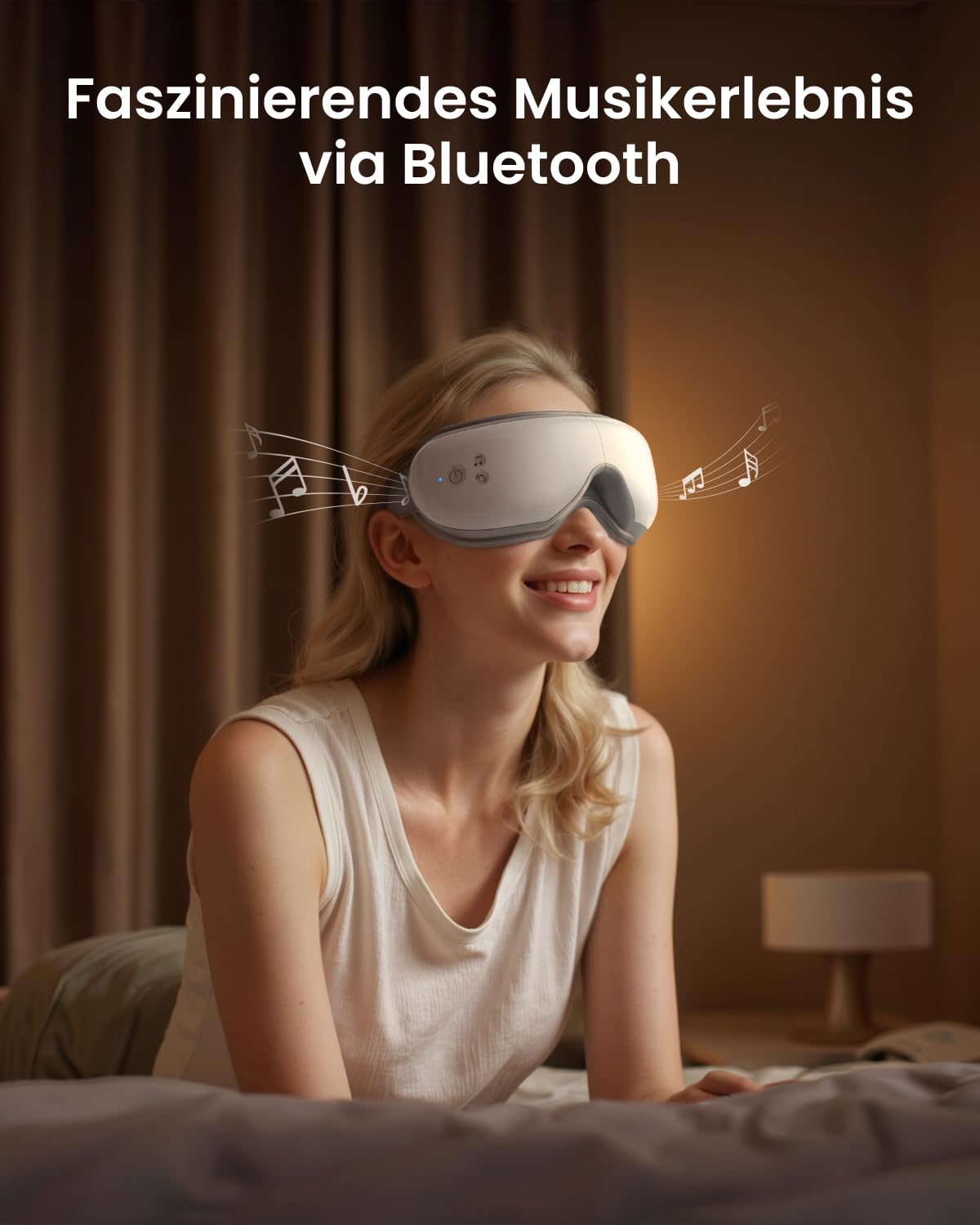 RENPHO Augenmassagegerät mit Wärmefunktion & Fernbedienung, Eyeris 1 Massagebrille gegen trockene Augen & Migräne, Bluetooth Musik, Faltbar, Ideales Wellness Geschenk