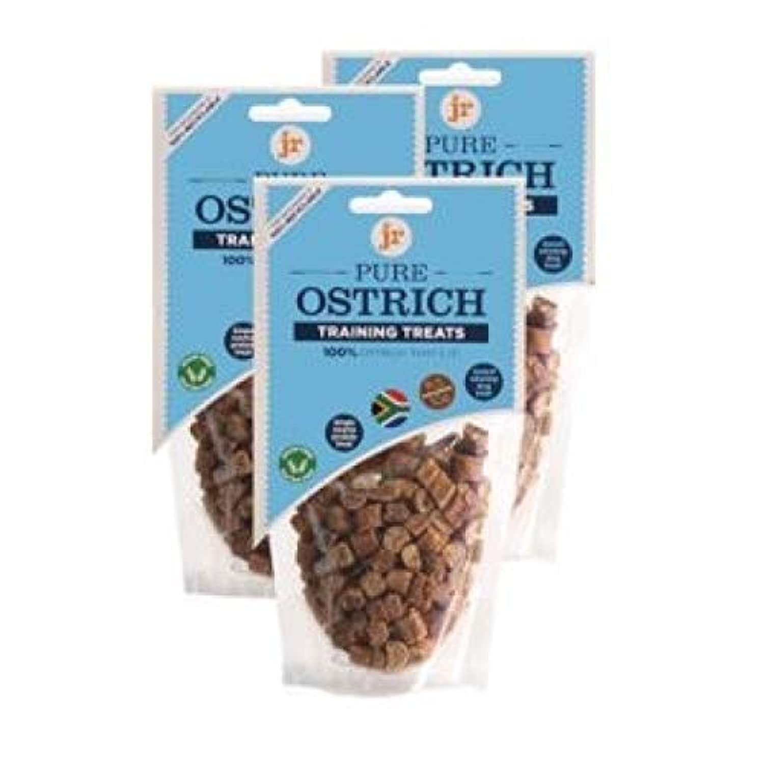 jr pet products Pure Ostrich Training Treats - Pack of 3