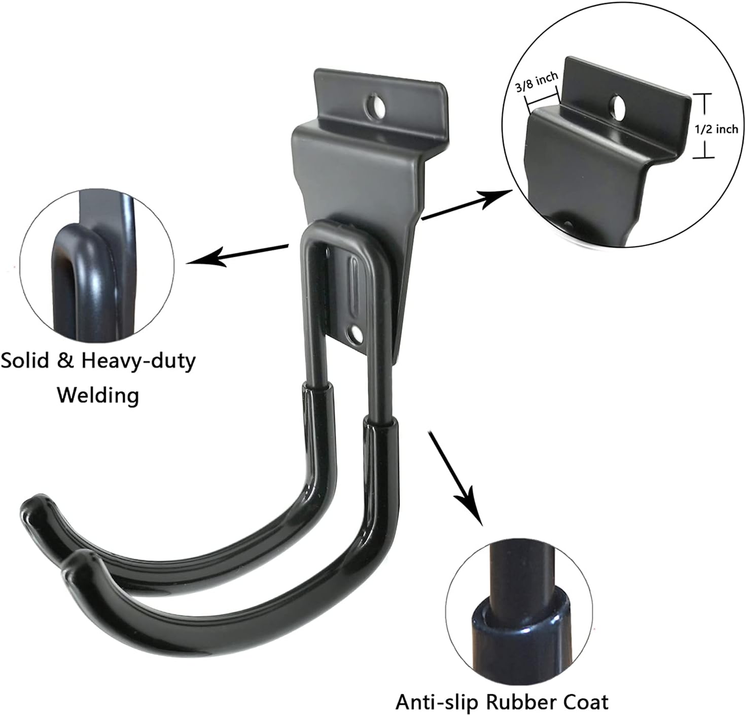 Buy Garage Slatwall Accessories Black Slatwall Hooks and Hangers Heavy