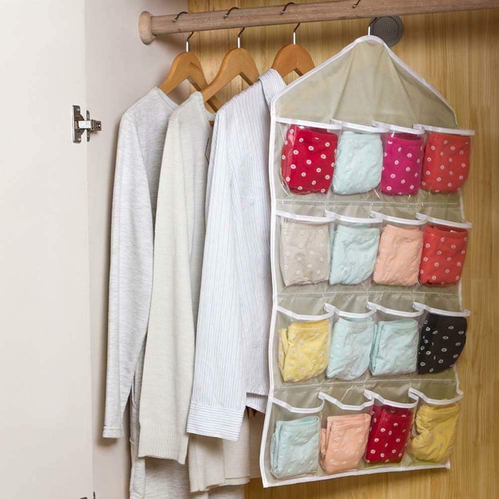 16 Pocket Practical Over Door Hanging Bag Shoe Rack Hanger Storage Organizer Mackup Kit Multiple Uses (Orange)