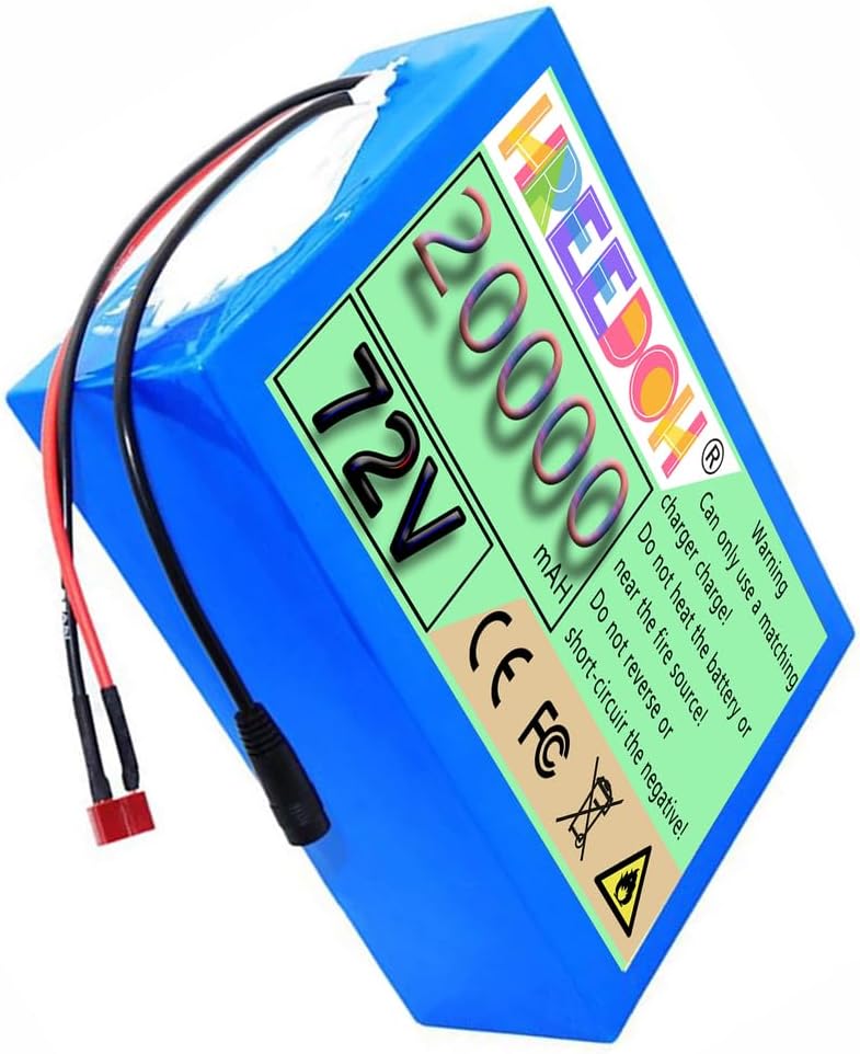 72 Volt Li-ion Battery 72V Lithium Battery 20Ah Replacement Batteries for 0-1440W Motor Kit with Charger and BMS