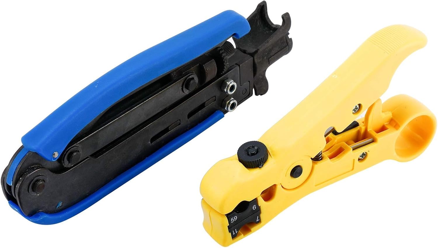 RG6 Compression Tool F-Connector Tool Universal RG59 RG6 RG11 Coax Cable Stripper Crimper Kit