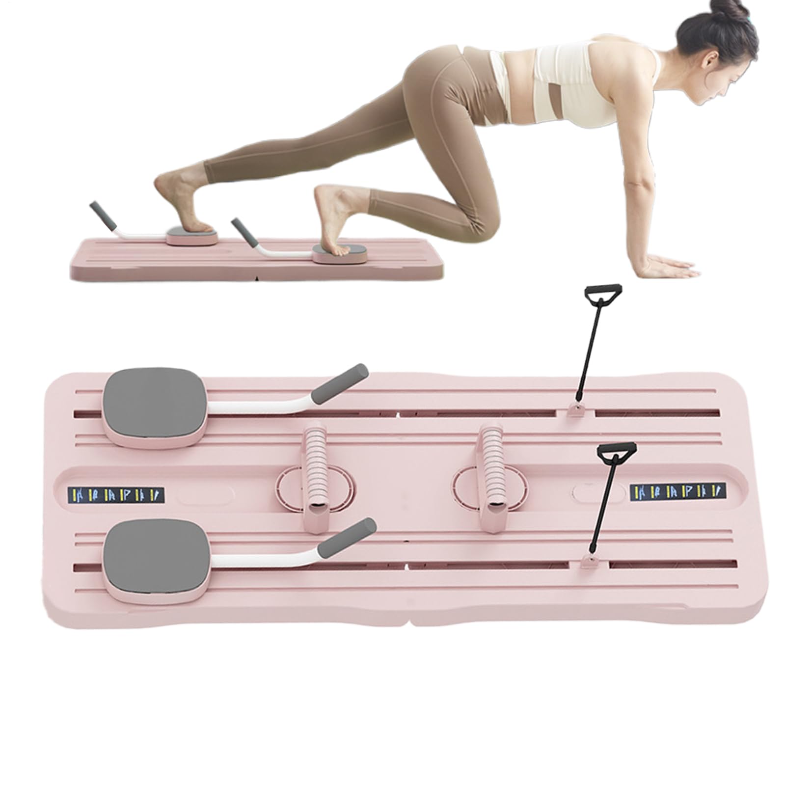 Zestaw Pilates Reformer Trening Całego Ciała, Składana Konstrukcja, | Deska do Ćwiczeń Pilates na Brzuch dla Kobiet do Domowej Siłowni, Treningu w Biurze, Rehabilitacji, po